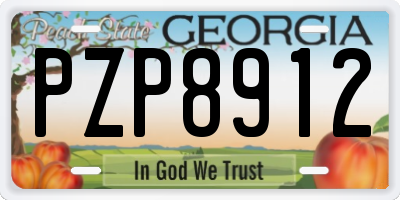 GA license plate PZP8912