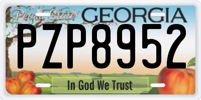 GA license plate PZP8952