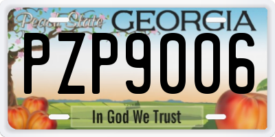GA license plate PZP9006