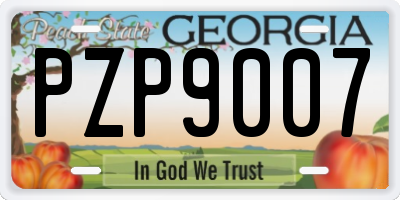 GA license plate PZP9007