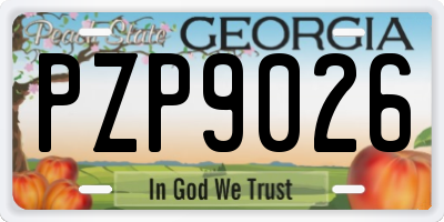 GA license plate PZP9026