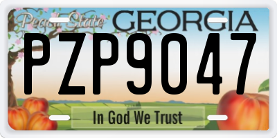 GA license plate PZP9047