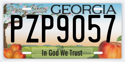 GA license plate PZP9057