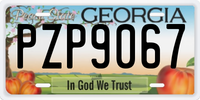 GA license plate PZP9067