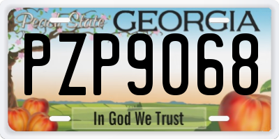 GA license plate PZP9068