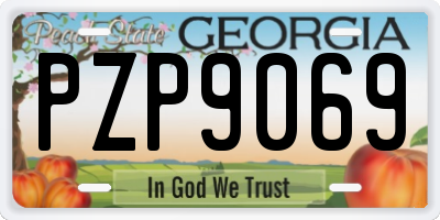 GA license plate PZP9069