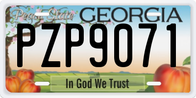 GA license plate PZP9071