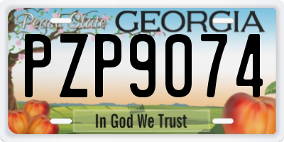 GA license plate PZP9074