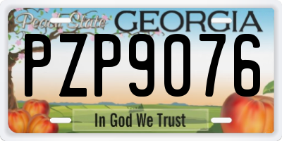 GA license plate PZP9076