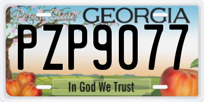 GA license plate PZP9077
