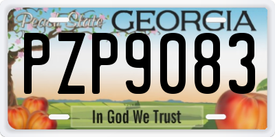 GA license plate PZP9083