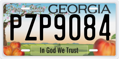 GA license plate PZP9084