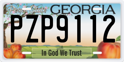 GA license plate PZP9112