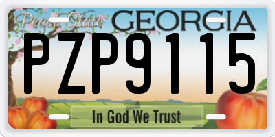 GA license plate PZP9115