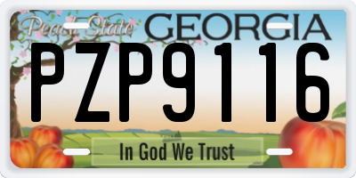 GA license plate PZP9116