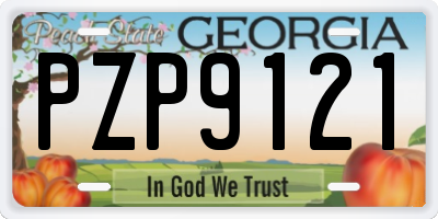 GA license plate PZP9121