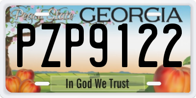 GA license plate PZP9122
