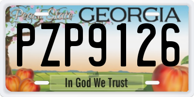 GA license plate PZP9126