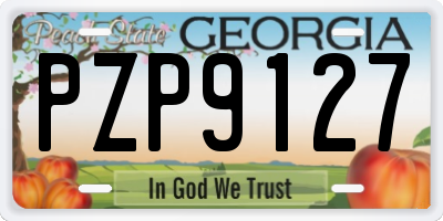 GA license plate PZP9127