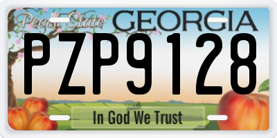 GA license plate PZP9128