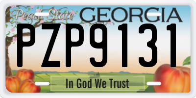 GA license plate PZP9131