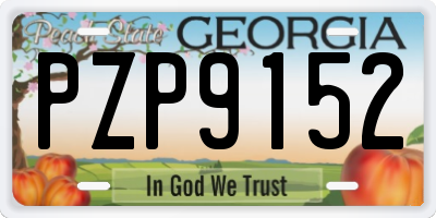 GA license plate PZP9152