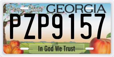 GA license plate PZP9157