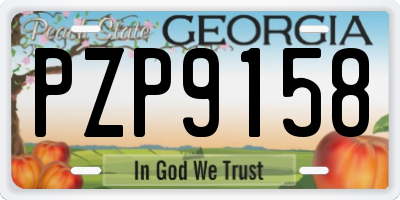 GA license plate PZP9158