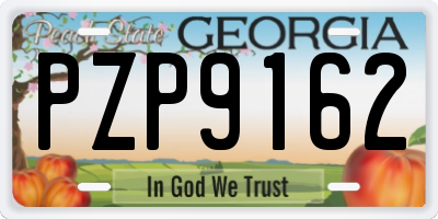 GA license plate PZP9162