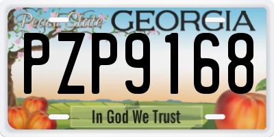 GA license plate PZP9168