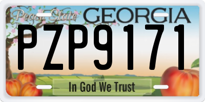 GA license plate PZP9171