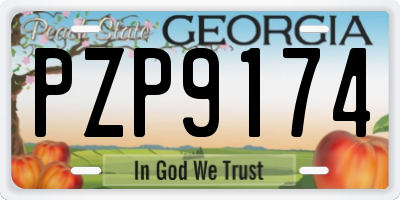 GA license plate PZP9174