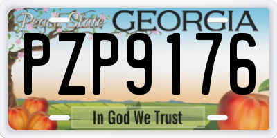 GA license plate PZP9176