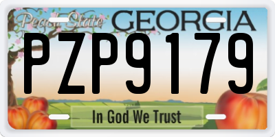 GA license plate PZP9179