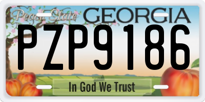 GA license plate PZP9186