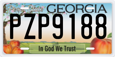 GA license plate PZP9188