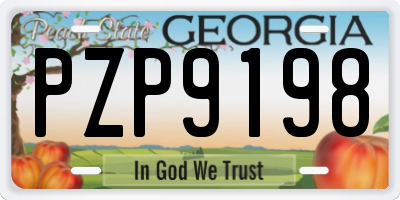 GA license plate PZP9198