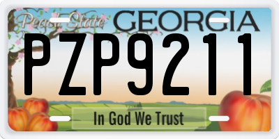 GA license plate PZP9211