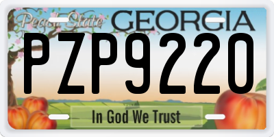 GA license plate PZP9220