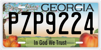 GA license plate PZP9224