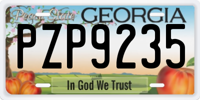 GA license plate PZP9235