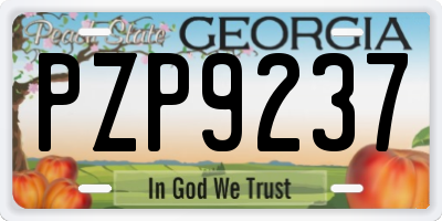 GA license plate PZP9237