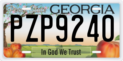 GA license plate PZP9240