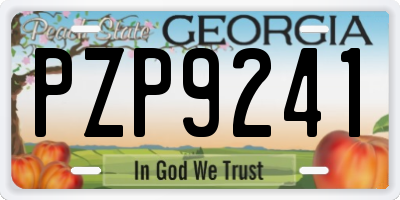 GA license plate PZP9241