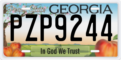 GA license plate PZP9244