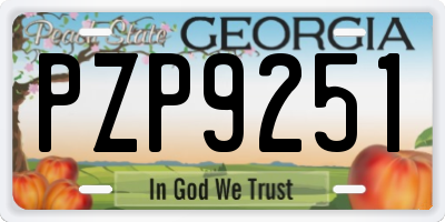 GA license plate PZP9251