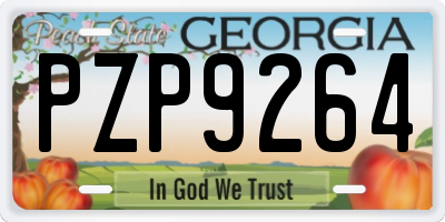 GA license plate PZP9264