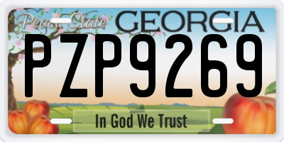 GA license plate PZP9269