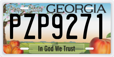 GA license plate PZP9271