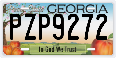 GA license plate PZP9272